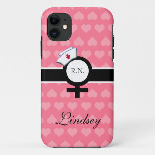 Etui iPhone Case-Mate Coeurs roses+Signe femelle+Casquette/nom