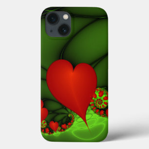 Case-Mate iPhone Case Coeurs rouges Lime vert Moderne Art Abstrait fract
