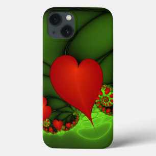 Case-Mate iPhone Case Coeurs rouges Lime vert Moderne Art Abstrait fract