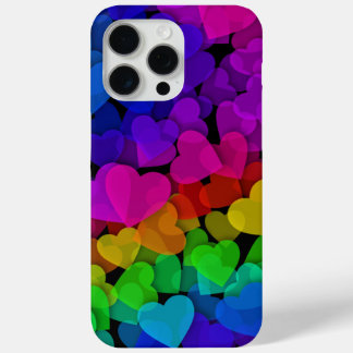 Coque iPhone 15 Pro Max Coeurs Super mignons Arc-en-ciel