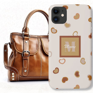 Case-Mate iPhone Case Coeurs sur ciment blanc dans les tons Earthtones r