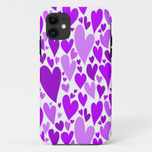 Coques Pour iPhone Coeurs violets super et romantiques Saint-Valentin