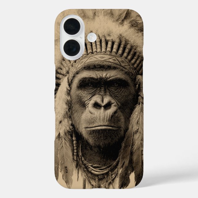 Coques Case-Mate iPhone Coiffe de guerre de gorille (Verso)