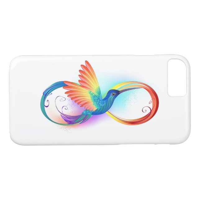 Coques Case-Mate iPhone Colibri arc-en-ciel avec symbole Infinity (Dos (Horizontal))