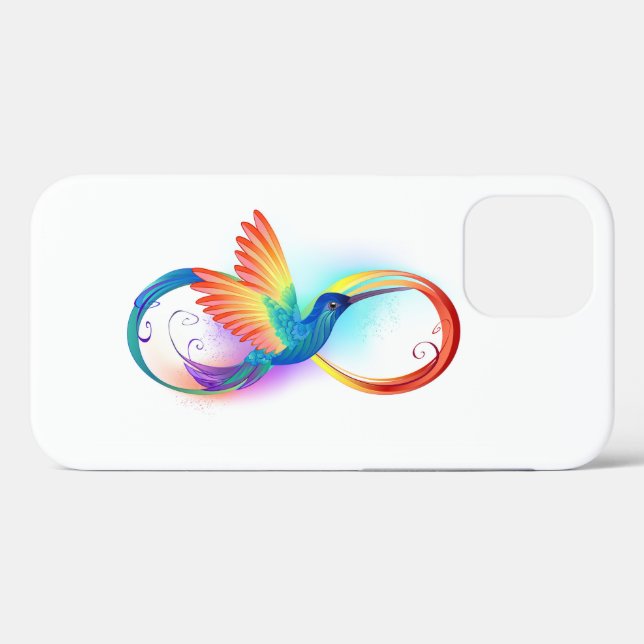 Coques Case-Mate iPhone Colibri arc-en-ciel avec symbole Infinity (Verso (horizontal))