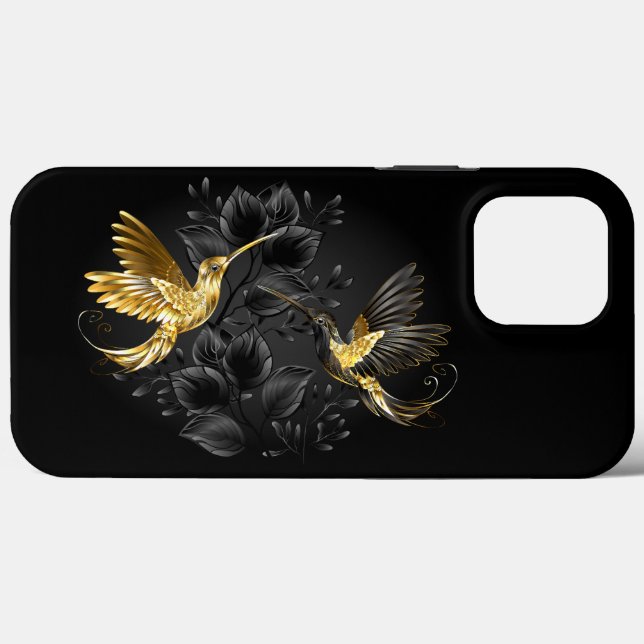 Coques Case-Mate iPhone Colibri noir et or (Verso (horizontal))