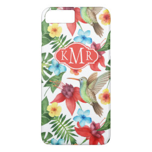 Coque iPhone 7 Plus Colibri tropical  Monogramme
