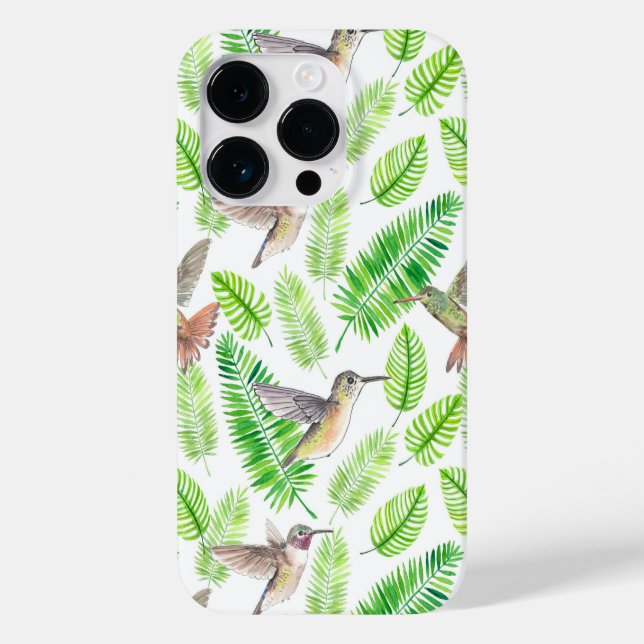 Coques Case-Mate iPhone Colibris et feuilles tropicaux (Verso)