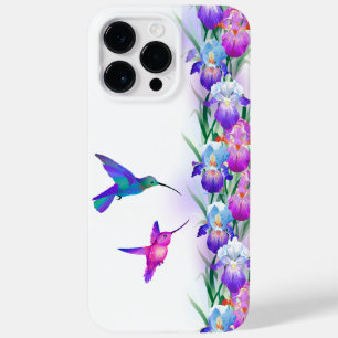 Coque Pour Pour iPhone 14 Pro Max Colibris et fleurs d'iris