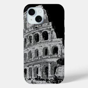 Coque Pour iPhone 15 Colisée noire et blanche