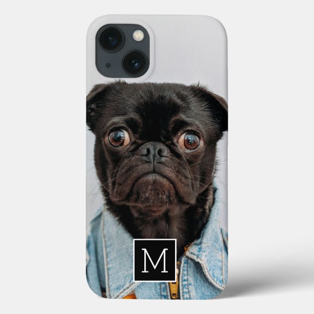 Coques Case-Mate iPhone Collage carré noir et blanc de photo du monogramme (Verso)