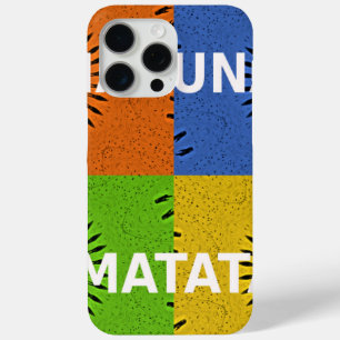 Coque iPhone 15 Pro Max Collage d'art pop coloré et message "Hakuna Matata