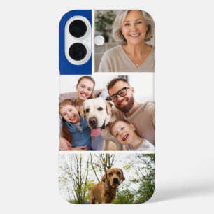 Coque Pour iPhone 16 Collage de 3 photos de famille personnalisé Art de