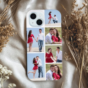 Coque Pour iPhone 15 Collage de 6 photos personnalisé