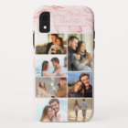 Collage de 7 photos personnalisées sur marbre rose