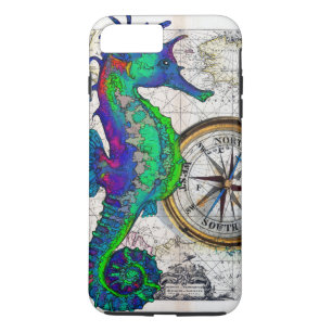 Coques Pour iPhone Collage de boussole d'hippocampe
