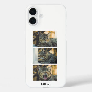 Coques iPhone 16 Plus Collage de photos de chat personnalisé avec nom