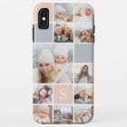 Collage de photos et monogramme gris et blanc