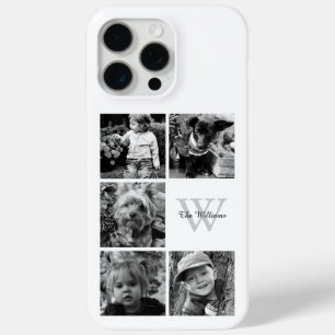 Coque iPhone 15 Pro Max Collage de photos monogrammes