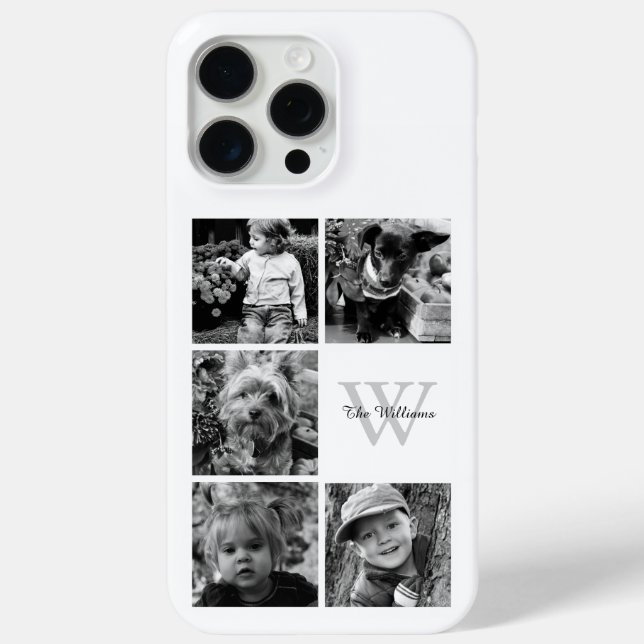 Coques Case-Mate iPhone Collage de photos monogrammes (Verso)