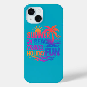 Coque Pour iPhone 15 Collage de typographie d'été avec de la graisse gr