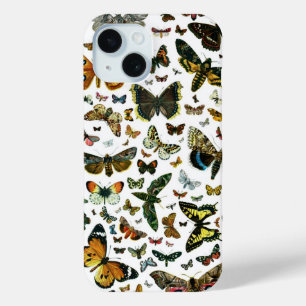 Coque Pour iPhone 15 Collage des papillons de nuit et des papillons de 