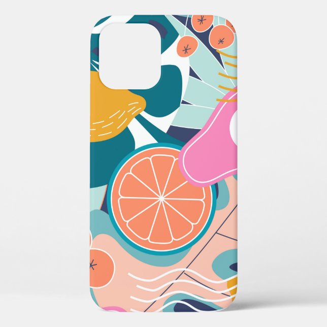 Coques Case-Mate iPhone Collage moderne floral sans couture motif. Exposit (Verso)