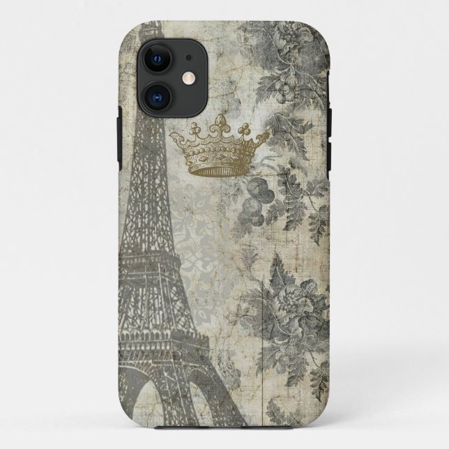 Coques Case-Mate iPhone Collage parisien gris (Dos)