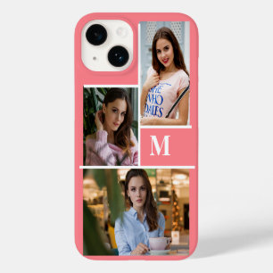 Coque Pour iPhone 14 Collage photo couleur rose vierge 3