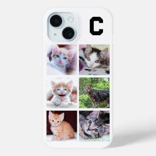 Coque Pour iPhone 15 Collage photo de 6 carrés pour animal de compagnie