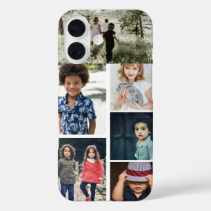 Coque Pour iPhone 16 Collage photo et texte personnalisé