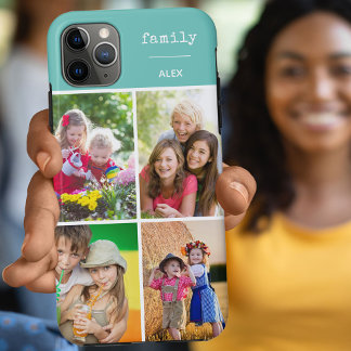 Case-Mate iPhone Case Collage photo Famille Sarcelle 4 Personnalisé