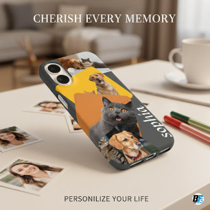 Coque Pour iPhone 16 Collage photo Instagram personnalisé Nom personnal