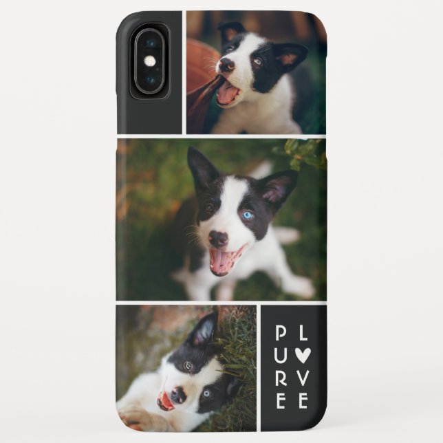 Coques Case-Mate iPhone Collage photo moderne 3| L'amour pur| Noir (Dos)