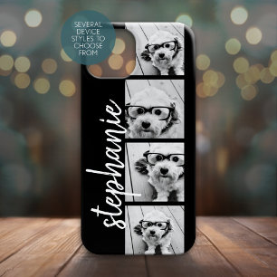 Coque Pour iPhone 15 Collage photo noir et blanc - Peut modifier la cou