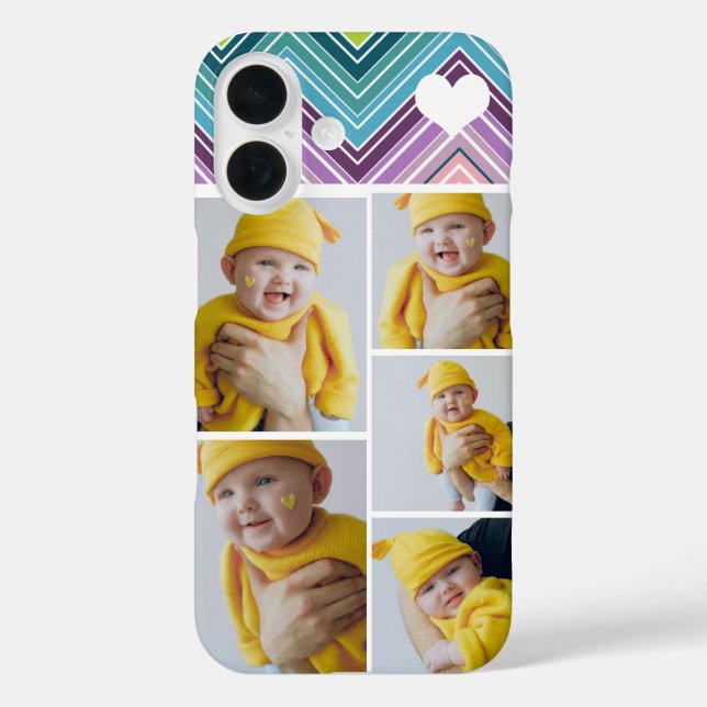 Coques Case-Mate iPhone Collage Photo Personnalisé Avec Coeur (Verso)