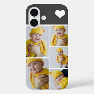 Coque Pour iPhone 16 Collage Photo Personnalisé Avec Coeur