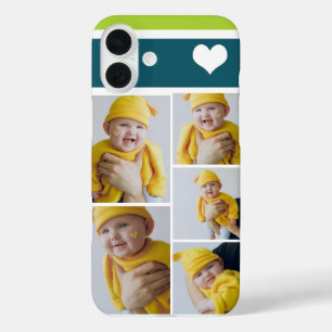 Coques iPhone 16 Plus Collage Photo Personnalisé Avec Coeur
