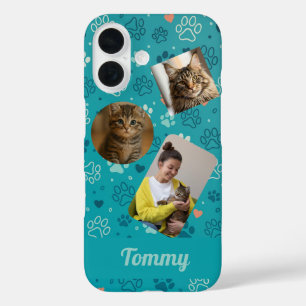 Coque Pour iPhone 16 Collage photo personnalisé de trois photos et boît