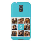Collage photo personnalisé monogramme bleu aqua