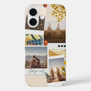 Coque Pour iPhone 16 Collage photo personnalisé pour couple 'Ravi que