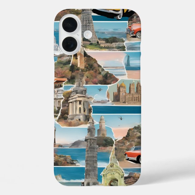 Coques Case-Mate iPhone Collage Retro World Tour (Verso)
