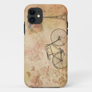 Coque iPhone 11 Collage vintage romantique de Paris au printemps