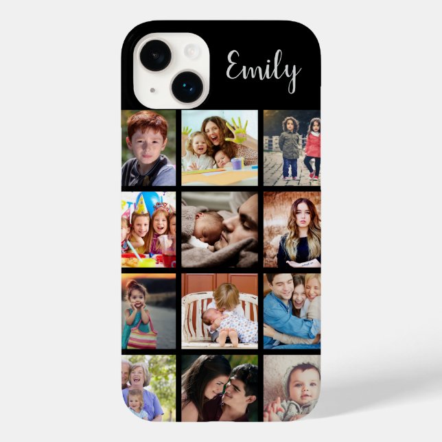 Coques Case-Mate iPhone Collecte et nom personnalisés de photos de famille (Verso)