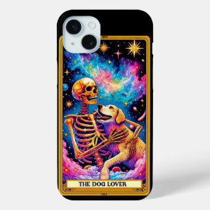 Coque iPhone 15 Mini Collection de cartes Tarot Amoureux de les chiens