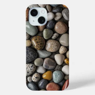 Coque Pour iPhone 15 Collection de galets naturels - Minimaliste et Nat