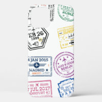 Collection de timbres de passeport isolés sur blan