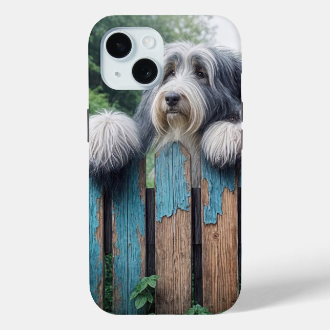 Coques Case-Mate iPhone Collie Arpentant Au-Dessus D'Une Vieille Clôture (Verso)