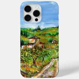 COQUE iPhone 15 PRO MAX COLLINES VERTES ET OLIVIERS DANS LE PAYSAGE TOSCAN