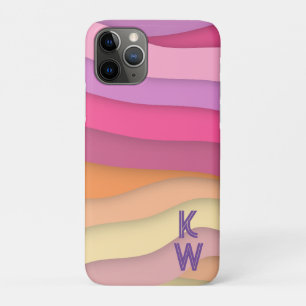 Case-Mate iPhone Case Coloré Boho Wavy Stripes Monogramme deux lettre
